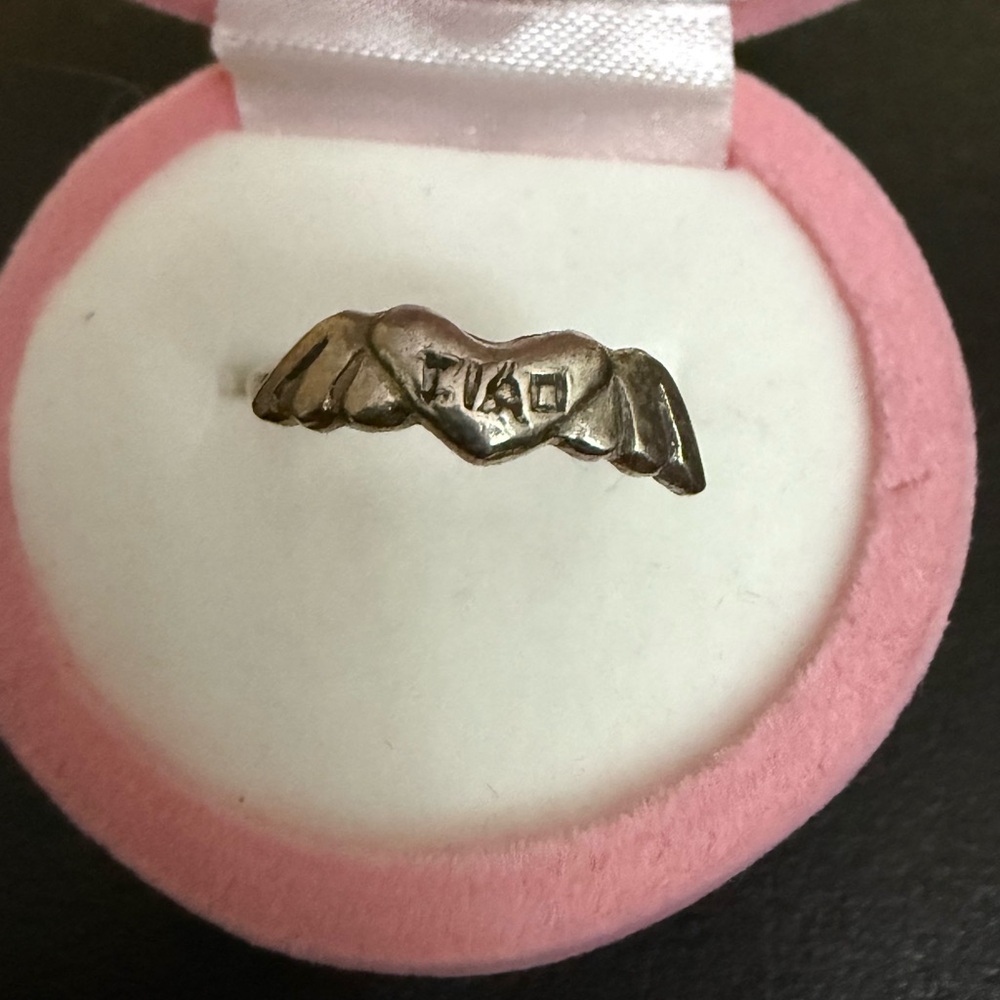 Vintage Size 4 1/2 Silver Heart Ring